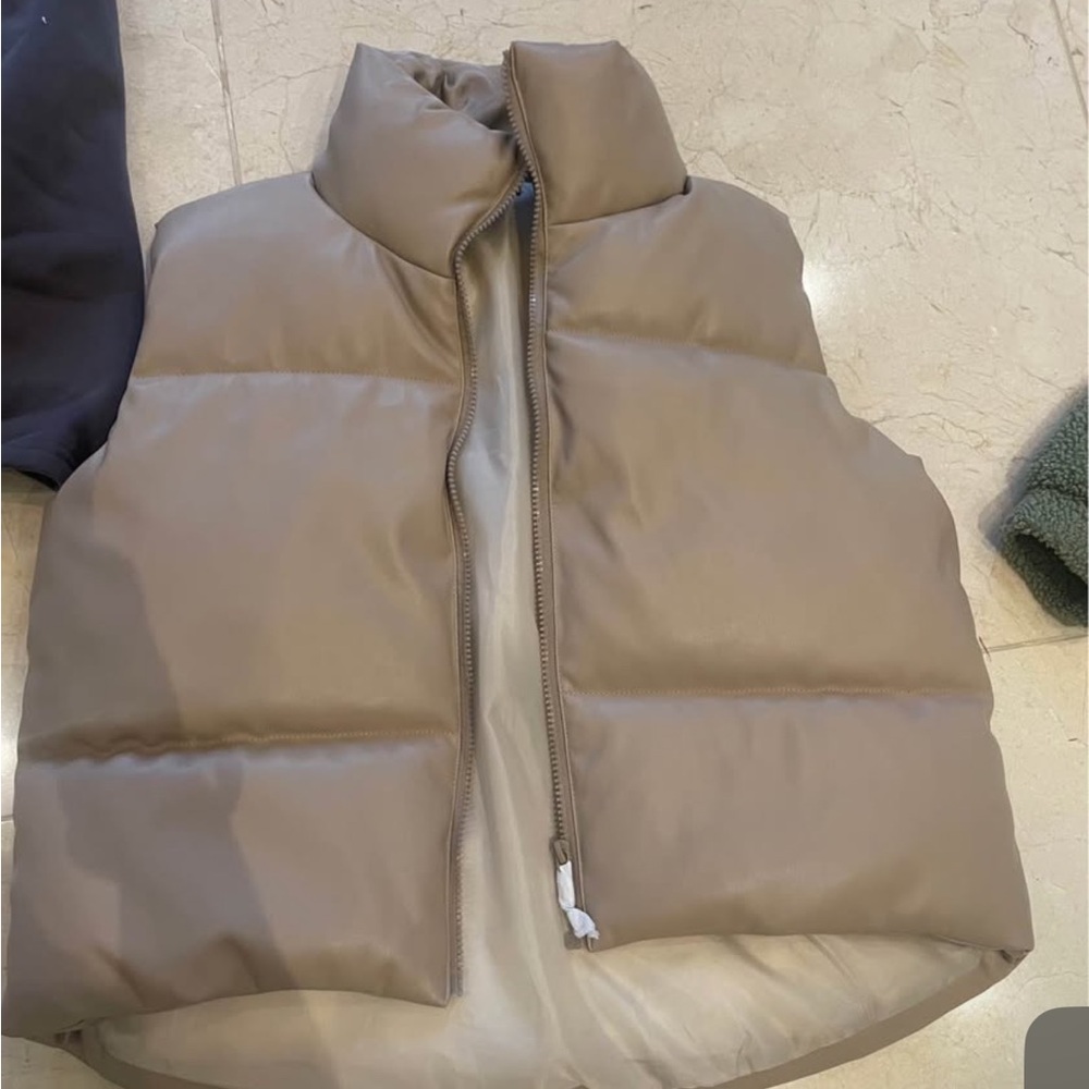 Brand New Tan Puffer Vest